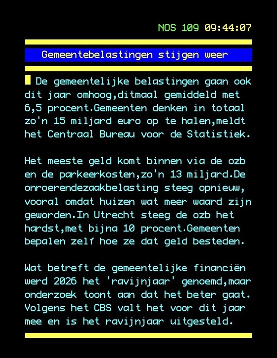 Steeds hogere gemeentelijke lasten...