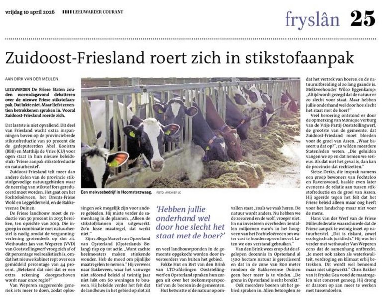 VPO heeft ingesproken bij de provincie